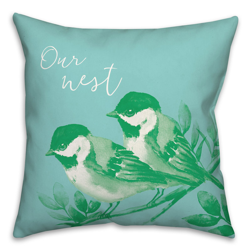 Housse de coussin d'extérieur carré et insert, Bleu