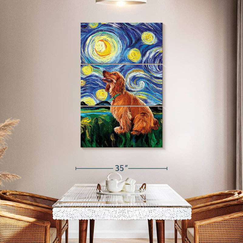 Brampt Cocker Spaniel Starry Night, 50" H x 32" W