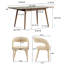 Ensemble de salle à manger extensible 7 pièces Donegan avec 6 chaises rembourrées Boucle