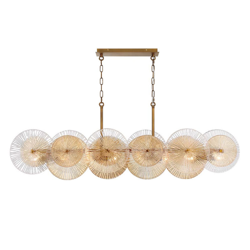 Lustre 8 lumières Sue-Anne en laiton plaqué