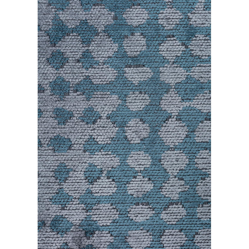 Rezki Rectangle Abstract Cotton and Viscose Indoor / Outdoor Area Rug, Rectangle 7'10" x 9'10"
