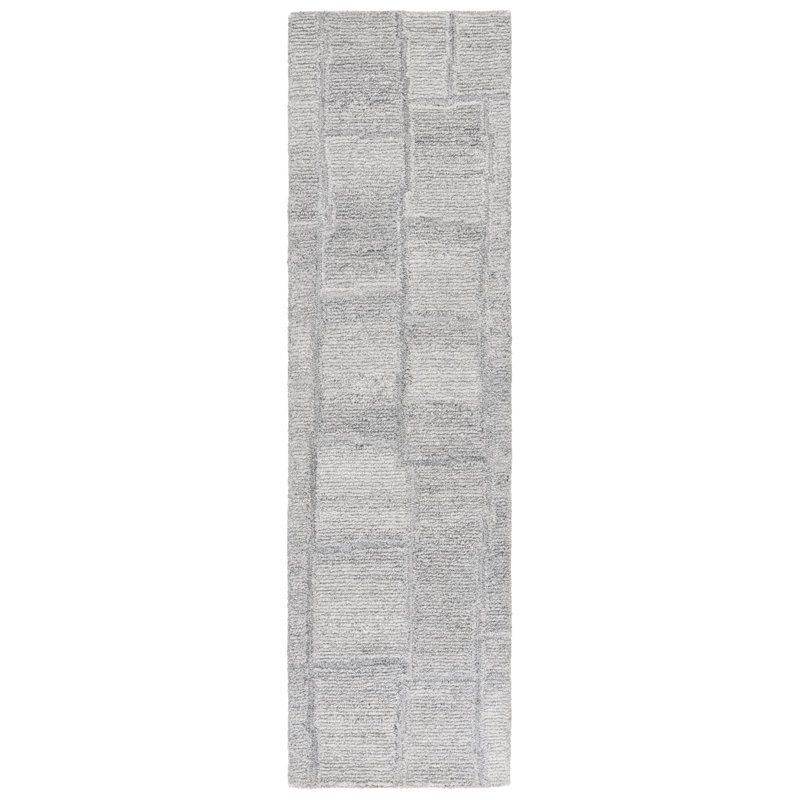 Elius Hand Tufted Pet Yarn/Wool Rug in Grey, Runner 2'3" x 8'