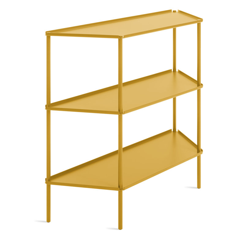 Not For Nothing 38'' W Powder Coated Aluminum Shelving Unit, Mustard