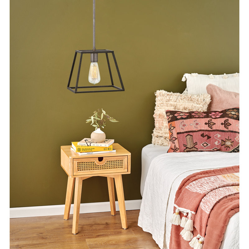 Fulton One-Light Stem Hung Minimalist Pendant, Aged Zinc, 12.5" H x 10" W x 10" D