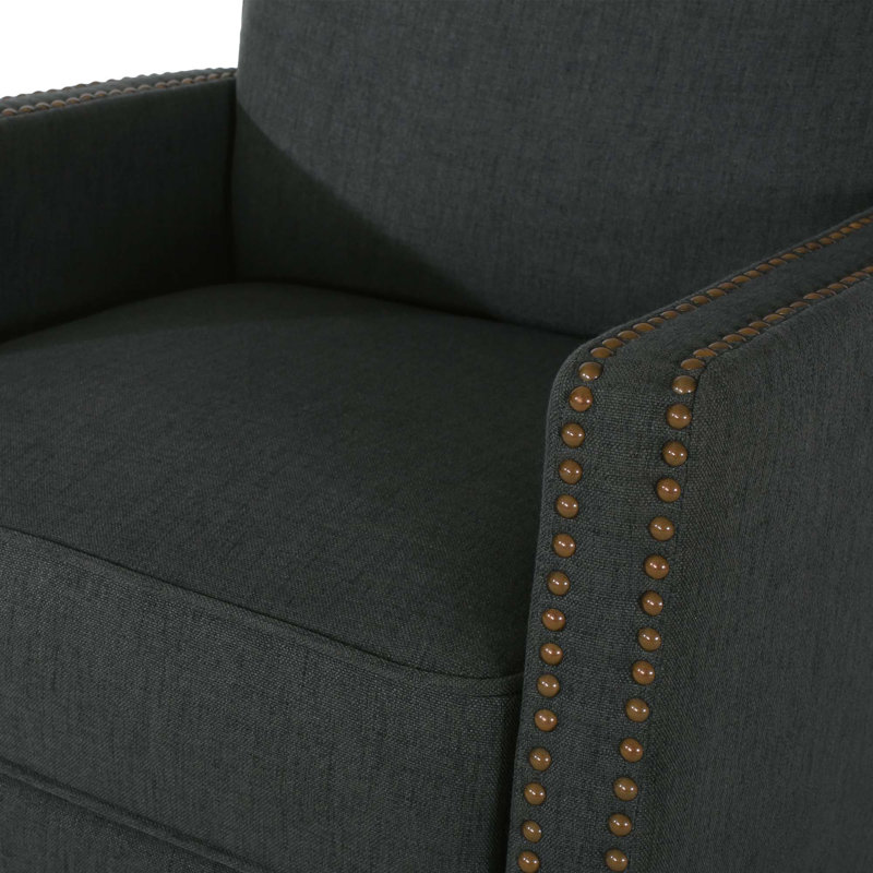 Persaud Recliner, Dark Gray Polyester