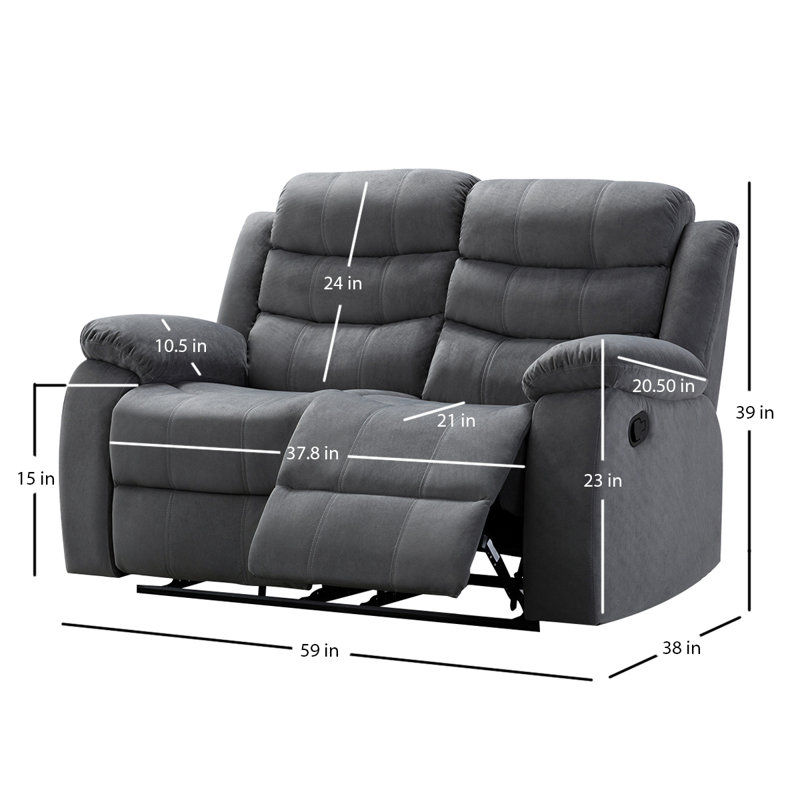 Ensemble de salon inclinable 2 pièces Kingstowne, Gris