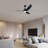 Genson Smart Black 3-Blade Led Lighted Ceiling Fan With Remote-1197799611