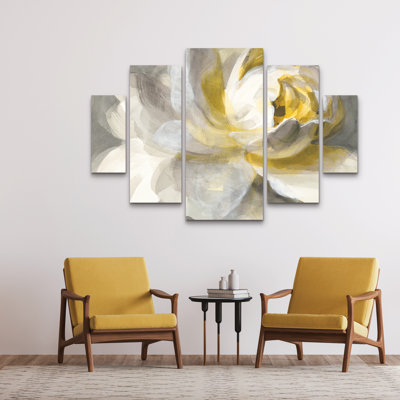 Ensemble de 5 panneaux muraux - Danhui Nai «Abstract Rose», art mural sur toile pour le salon, la chambre à coucher ou le bureau 