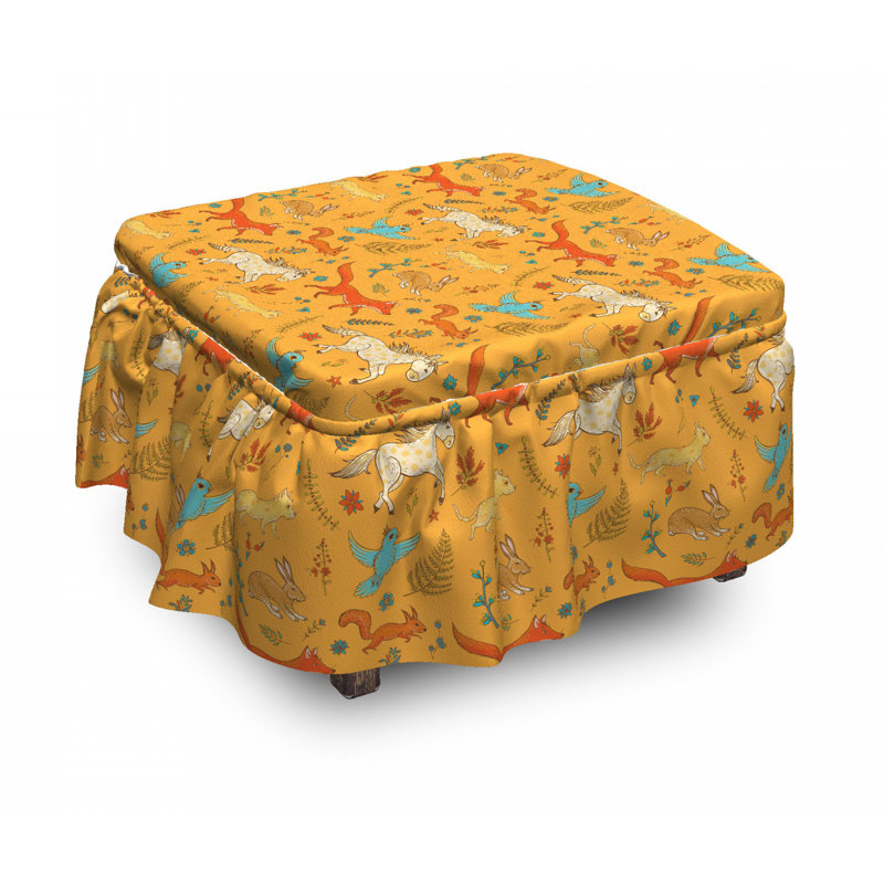 Housse pour repose-pieds animaux et plantes d’esquisse