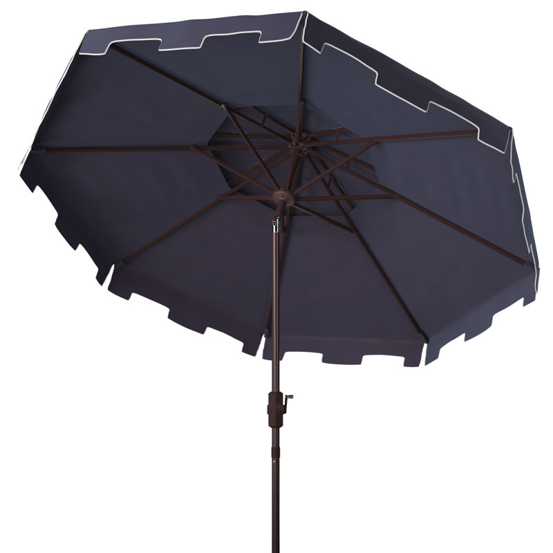 Parasol de plage 8,5 pi Towerside, Bleu marine/blanc