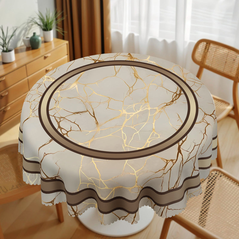Nappe géométrique ronde 180 x 180 cm, 70 po rond