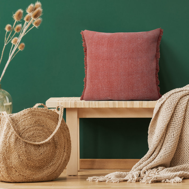 Housse de coussin en coton Neera Adobe, Rose poudré / argile pâle