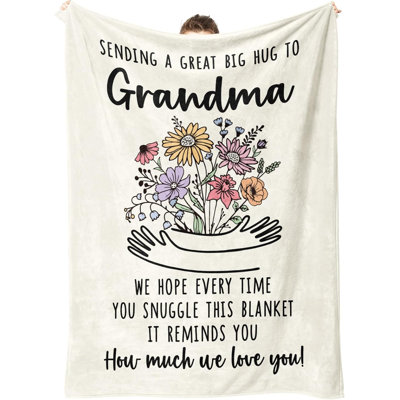 Couverture pour grand-mère, fête des mères, cadeaux d'anniversaire pour grand-mère de Grandkids, meilleur cadeau de grand-mère, couvertures à motif floral 30 po x 40 po