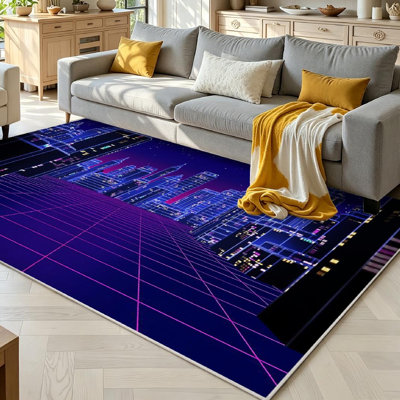 Tapis d'intérieur rétro clair et lavable à la machine