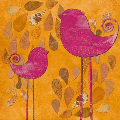 Pink Birds - Wrapped Canvas Painting