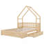 Lit plateforme en bois avec garde-corps et 2 tiroirs Wood House-980306298