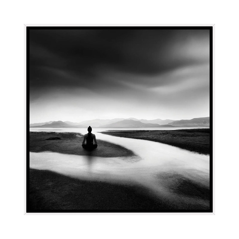 Zen Stream by Torsteinn H. Ingibergsson - Floater Frame Print on Canvas, White Floater Frame, 45.72 cm H x 45.72 cm W