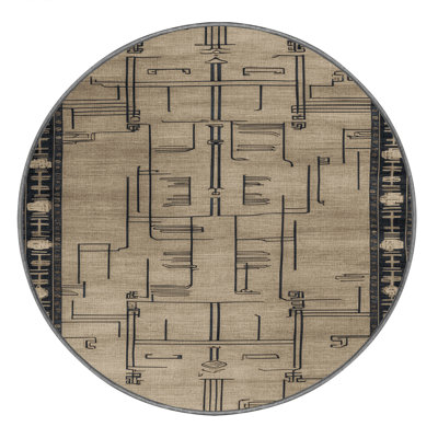 Tapis gris art déco lavable à la machine