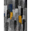 «Gray City with Yellow Accents» - décor de toile contemporaine encadrée