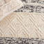 Tapis rayé en laine / coton fabriqué à la main en ivoire / noir Archie-John-1338801498