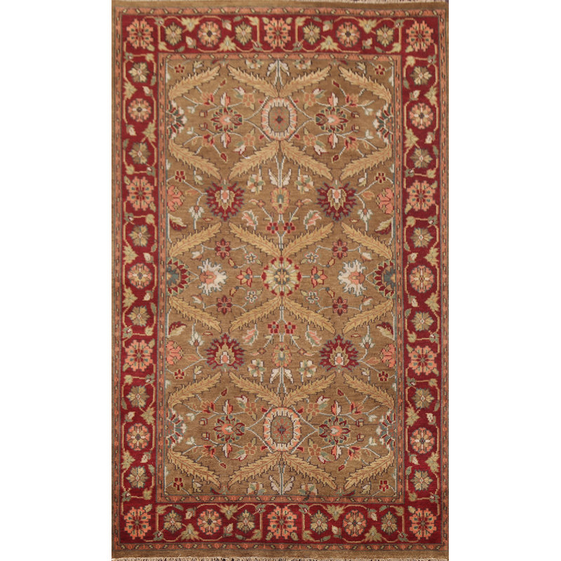 Tapis oriental floral en laine Agra 6 x 9