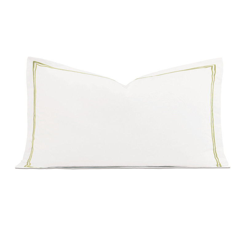 Enzo 100% Cotton Pillow Sham, King, White/Lime