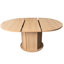 Table ronde en bois élégante pour 4 à 6 personnes, piètement texturé, en bois d'hévéa, table de salle à manger conviviale, table hexagonale extensible 6 places