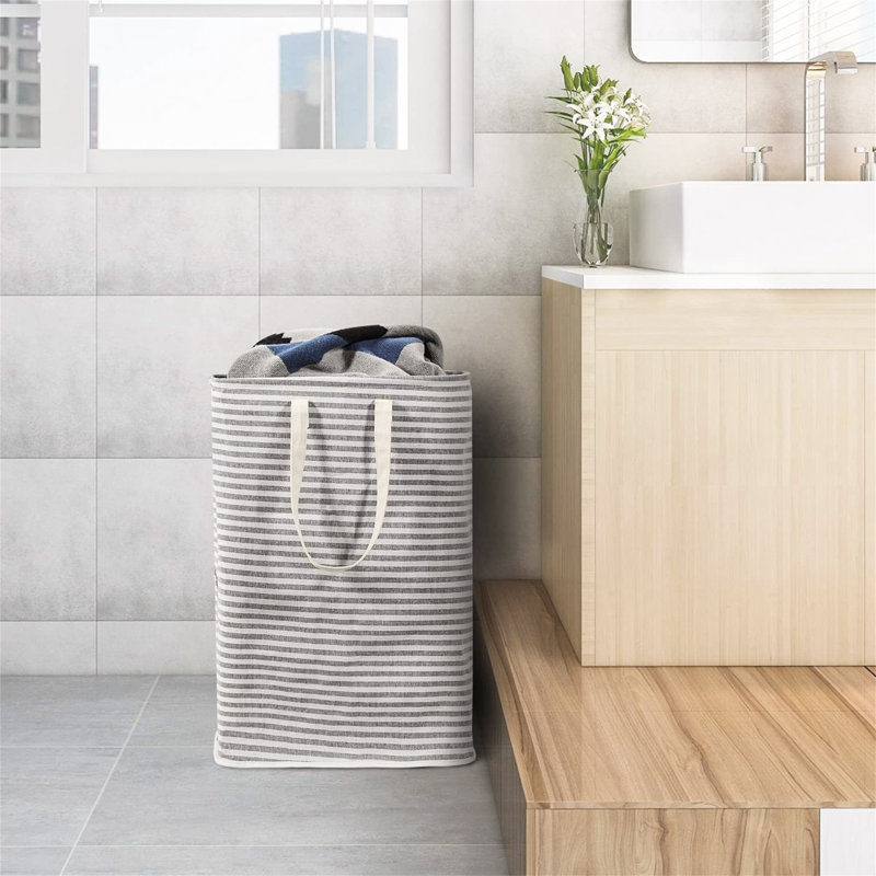 Laundry Basket with Handles, Grey