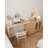 Solid Wood L-shaped Desk with Storage Cabinet & Dressing Table