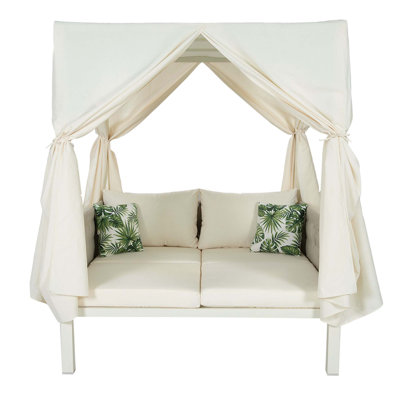 Outdoor Patio Sunbed With Curtains, High Comfort, Suitable For Multiple Scenarios And Relaxation