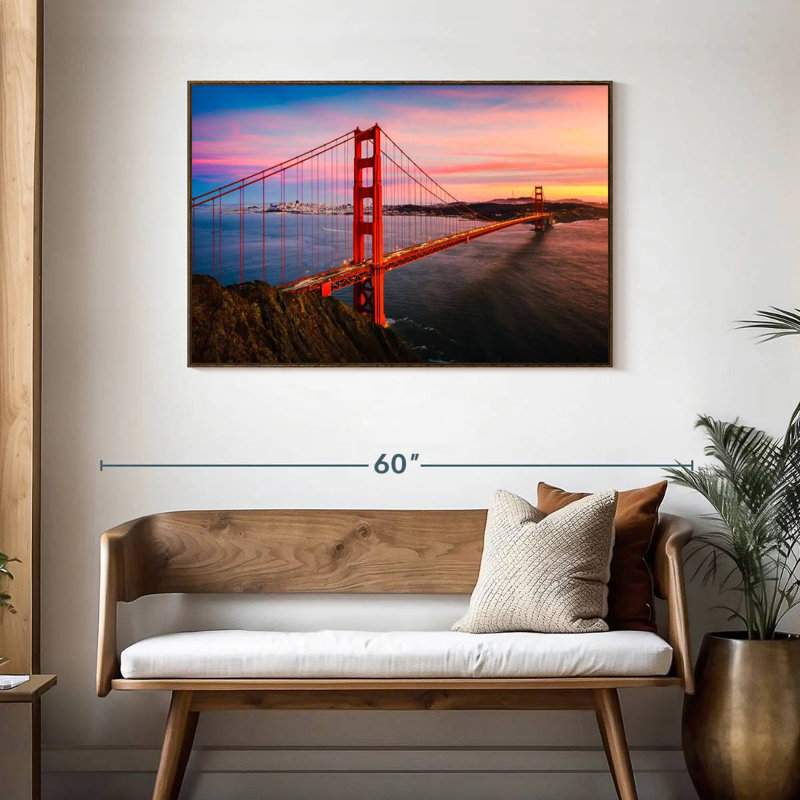 Golden Gate, Cadre flottant en noyer, 43 po x 29 po