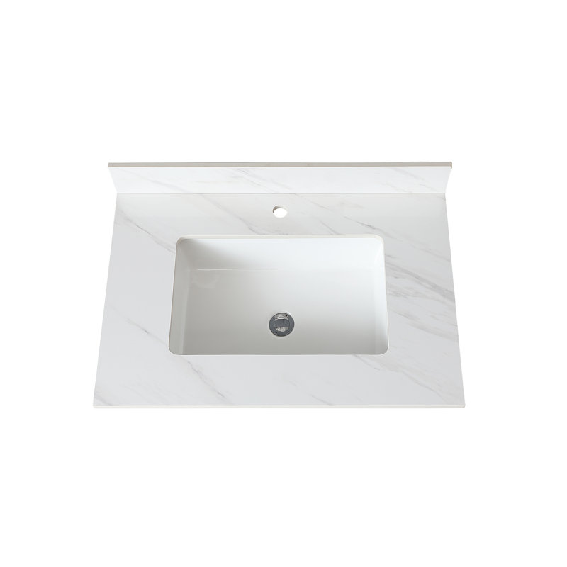 Dessus de meuble-lavabo en marbre avec 1 trou de robinet pré-percé