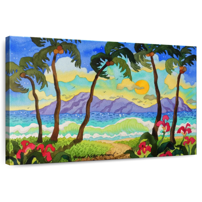 Gillard, palmiers tropicaux, H 30 po x l 45 po
