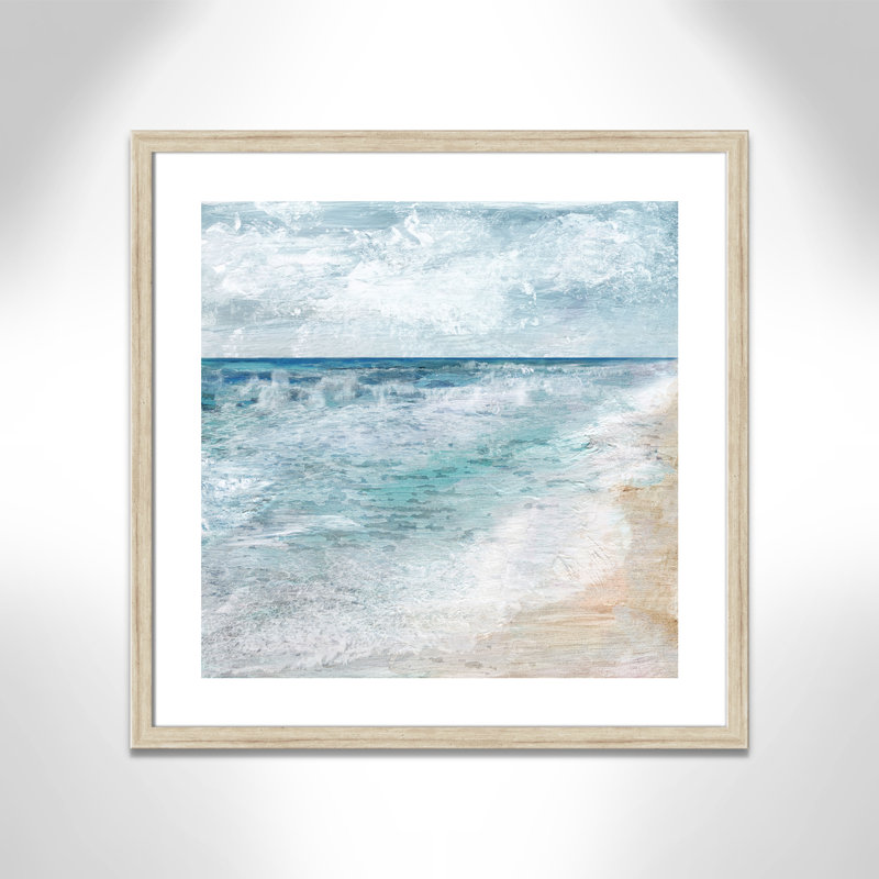 Balade au bord de l'eau - Peinture encadrée, Beige, H 28 po x l 28 po x P 1,25 po