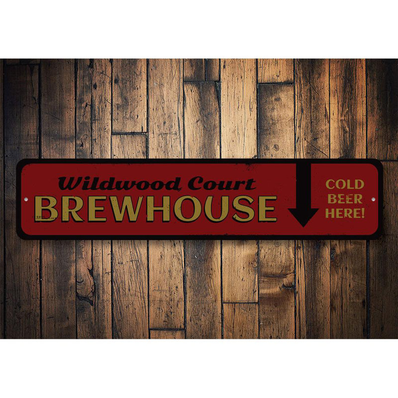 Plaque en aluminium Brewhouse, H 4 po x l 18 po x P 0,04 po