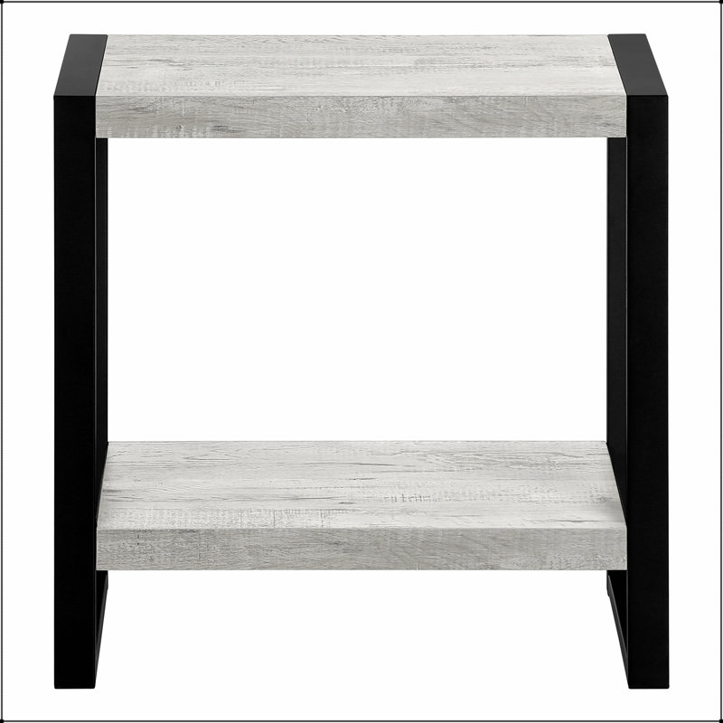 Table d'appoint industrielle polyvalente à deux niveaux avec pieds en métal robustes pour les espaces de vie et les chambres modernes