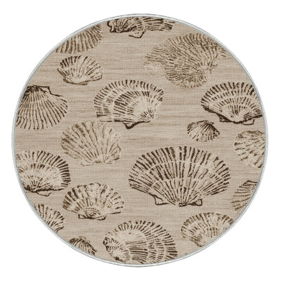 Washable Shell Impressions Coastal Area Rug