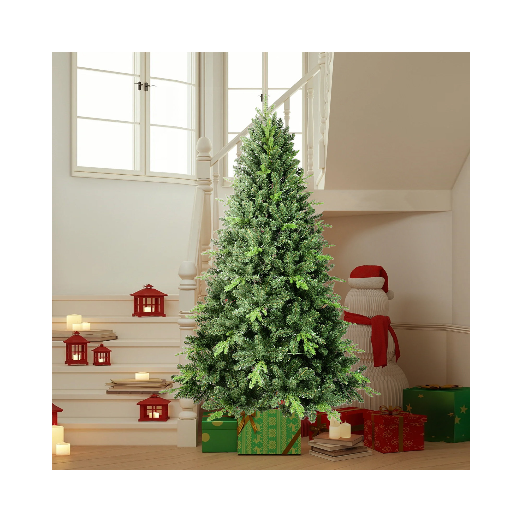  Unlit Hinged Spruce Christmas Trees , 5'