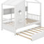 Lit simple en bois avec lit gigogne et tablette de rangement-2015431325