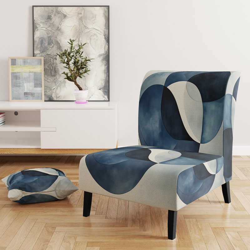 Fauteuil de chambre en forme de V abstrait, Slipper Armless