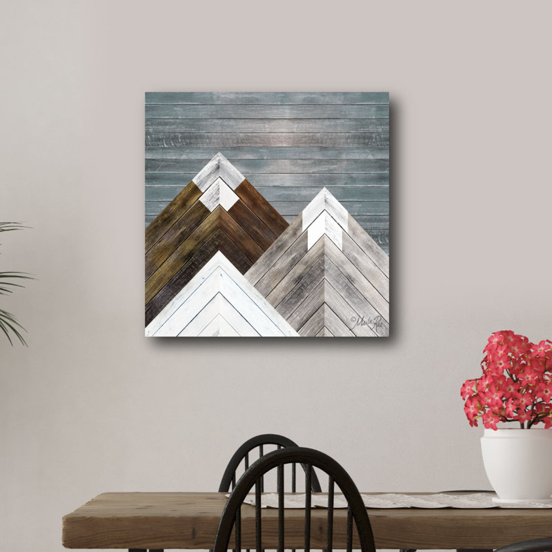 «Wood Inlay Mountains I», impression sur toile tendue, H 30 po x l 30 po x P 1,5 po