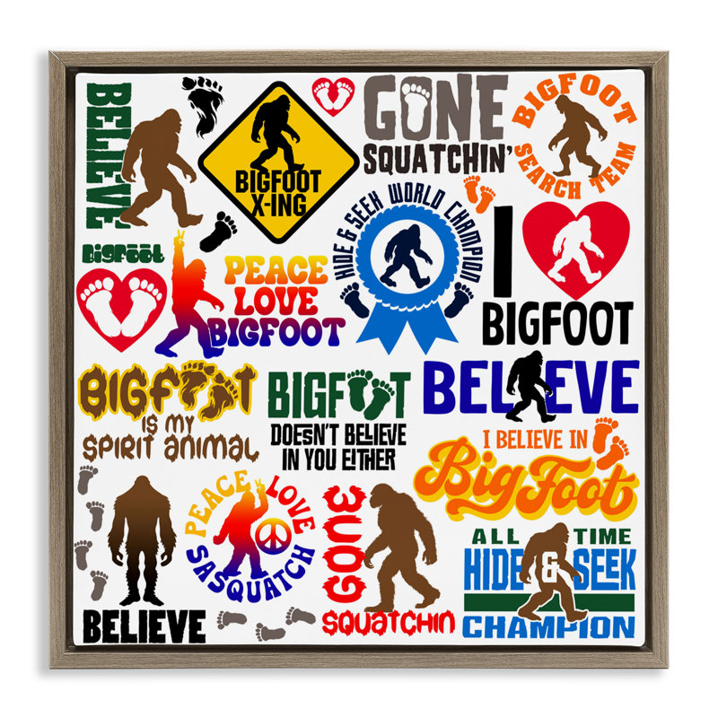 Cadre flottant Mythical Creature Believe phrases, design par Jim Baldwin, Cadre flottant orme Montalcino, H 18 po x l 18 po