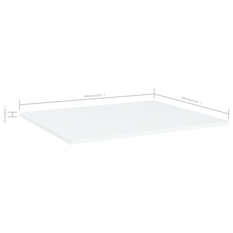 Tablettes flottantes étagères murales, Blanc, H 0,6 po x l 23,6 po x P 19,7 po