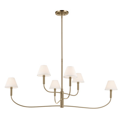  Lustre classique 6 lumières avec accoudoirs ombragés