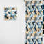 Rideau obscurcissant géométrique abstrait bleu et blanc Nordic Tessellations - 1 panneau-107598504