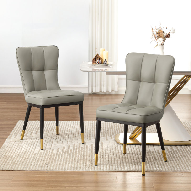 Upholstered Dining Chair, Greenish Gray