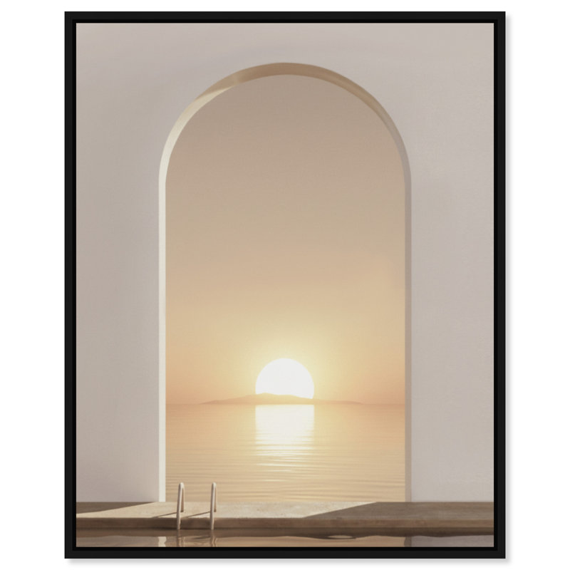 Sunset Warmth Print by Oliver Gal, 17"H x 21"W, Black Floater Frame