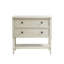 Charmante commode décorative 2 avec cadre en bois massif et revêtement antique à 2 tiroirs à finition blanche pour la maison-1155150399