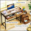 Bureau de style industriel avec bureau d'ordinateur à 2 tiroirs et classeur à 3 tiroirs, design rustique et fonctionnel pour les petits espaces