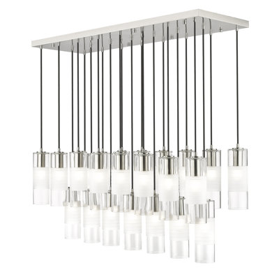 Lustre linéaire à intensité variable en acier 23 lumières Premislao